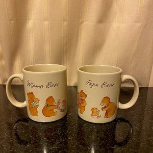 Vintage Hallmark Mama Bear and Papa Bear Mug Set